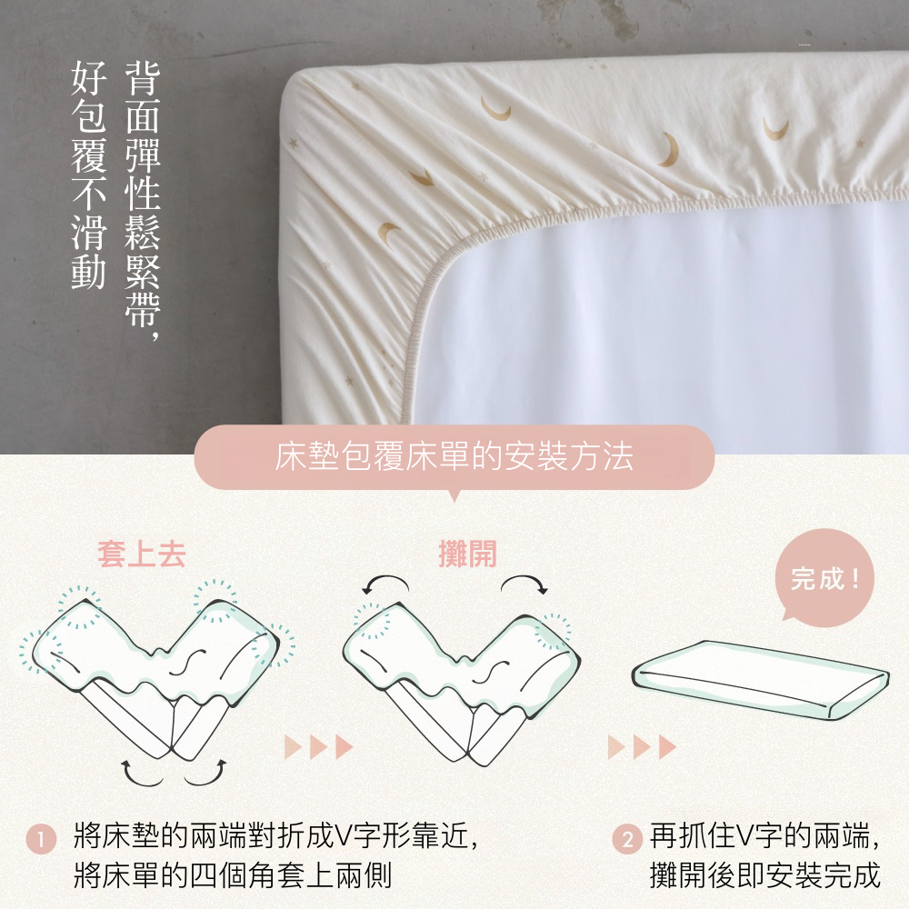 天竺純棉床包 (適用3.5～5.5cm 床墊)